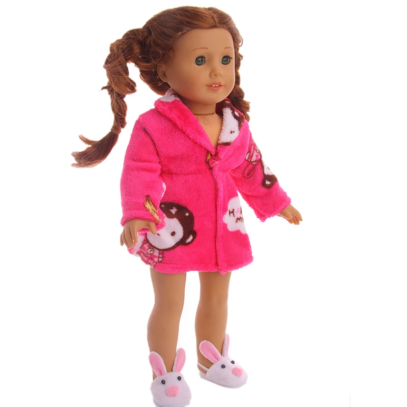 Одежда для кукол милое плюшевое пальто банный халат пижама девочек 18 дюймов