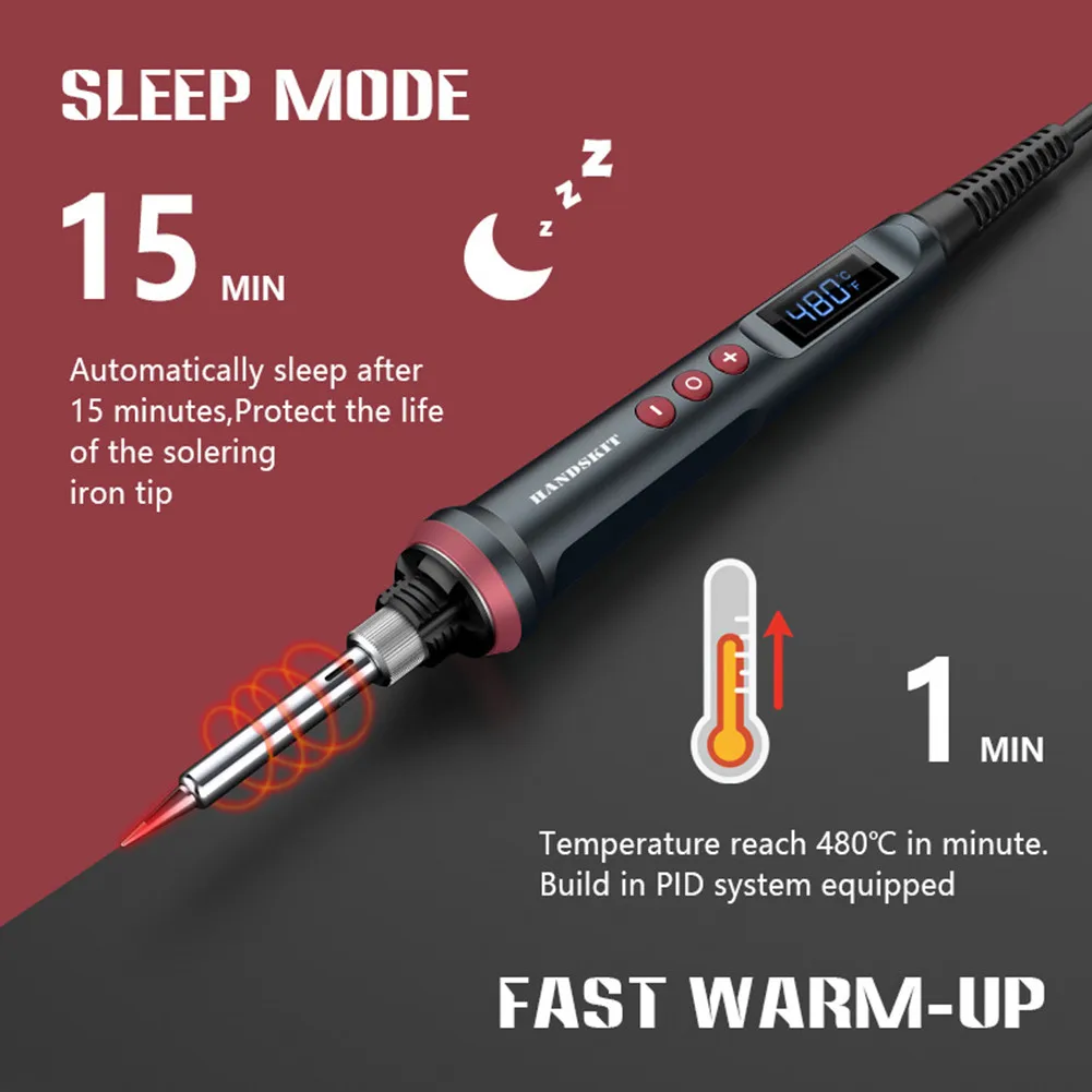 

СВЕТОДИОДНЫЙ Цифровой паяльник, 90 Вт, 110 В/220 В, С наконечниками, стойка для оловянной проволоки, сварочные инструменты, четырехъядерный Ptc, ке...