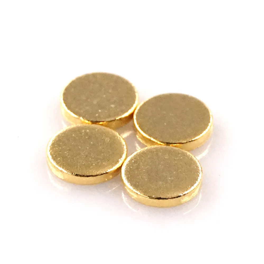 10pcs Female Pogo Pin Diameter 5.0 mm Height 1.0 Flat surface Circular Contact Pad Brass Gold plate Spring connector Target |