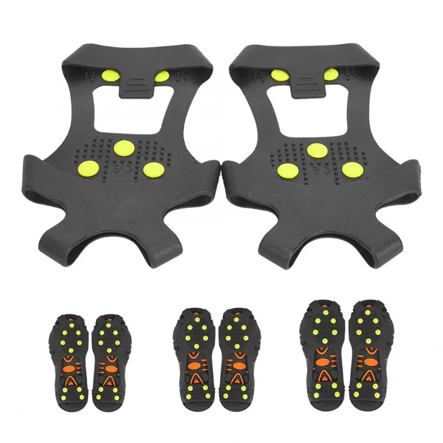 1 пара универсальные 10 зубьев альпинистские противоскользящие ледяные скобы для