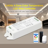 fut035 upgraded miboxer 2 4ghz 4 zone color temperature dc12v24v double white led lamp tape dimmer led strip light controller