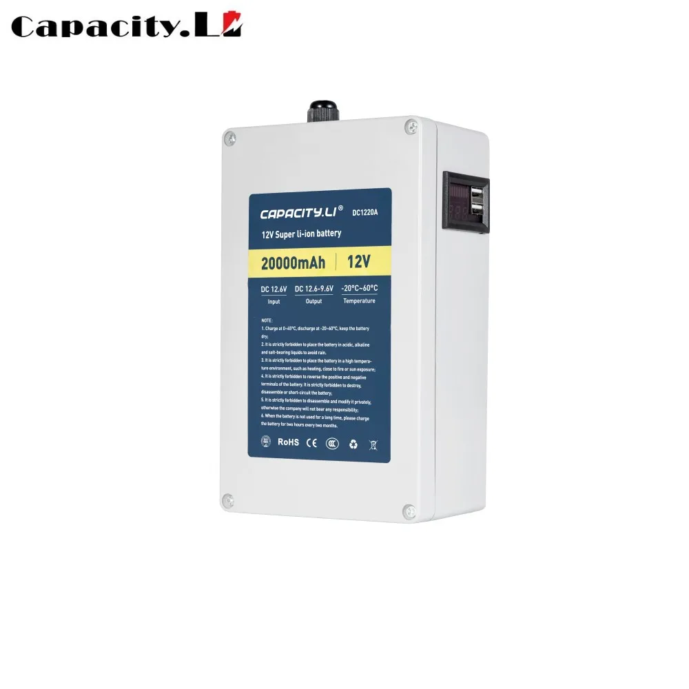 Ёмкость. Li ion аккумулятор 12V перезаряжаемый портативный сокровище зарядка для
