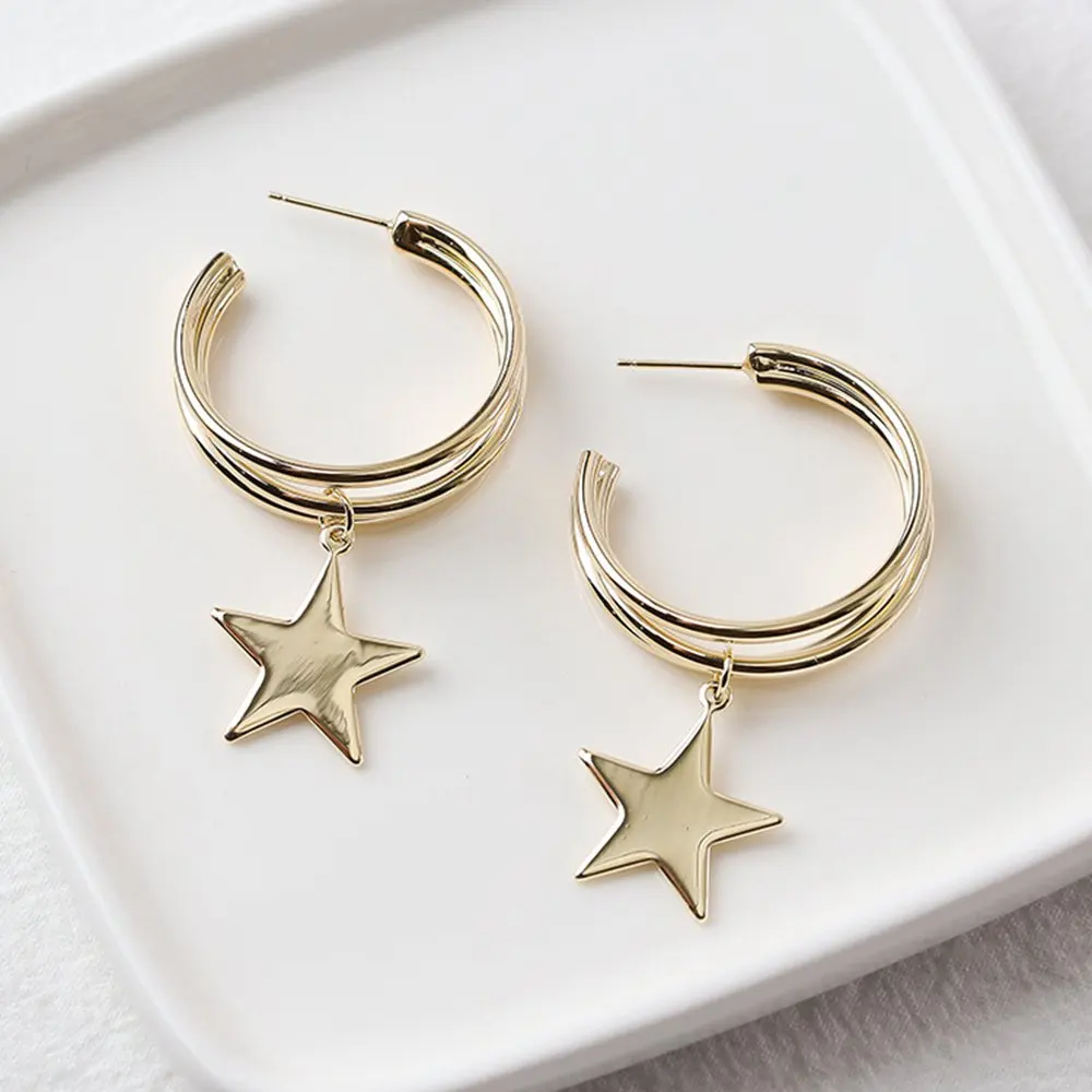 Style 7 Metal Simple Stylish Geometric Round Unique Earrings For Women Girl Gifts Stainless Steel Earrings Set De Aretes Orecchini Donna - Окраска металла: Style 7