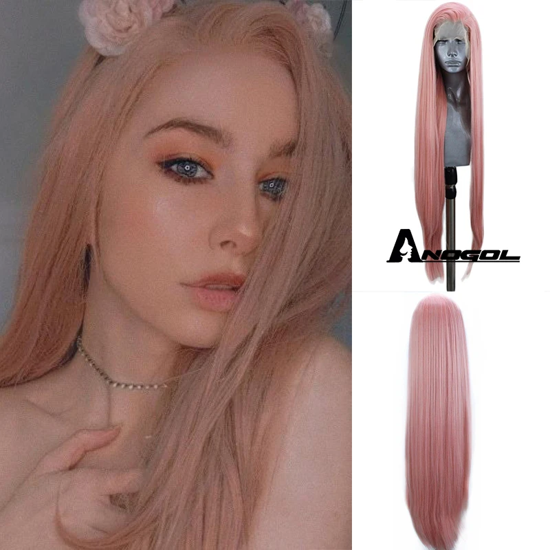 Anogol синий красный розовый серый черный белый блонд синтетический кружевной