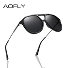 Солнцезащитные очки-авиаторы AOFLY UV400 для мужчин и женщин, брендовые дизайнерские винтажные зеркальные солнечные очки с поляризационными дужками, в металлической оправе, TR90