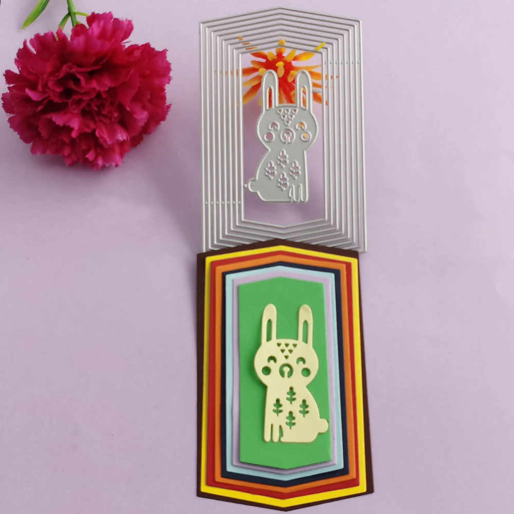 Многоуровневая рамка с кроликом фоновые обои металлическая вырубка DIY