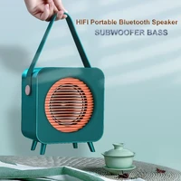 retro wireless portable bluetooth speaker outdoor bass column subwoofer loudspeaker tws stereo boombox music center caixa de som