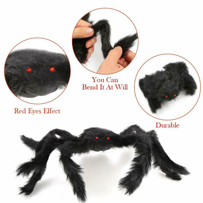 Паук Хэллоуин украшение дом с привидениями бутафория Крытый Открытый черный