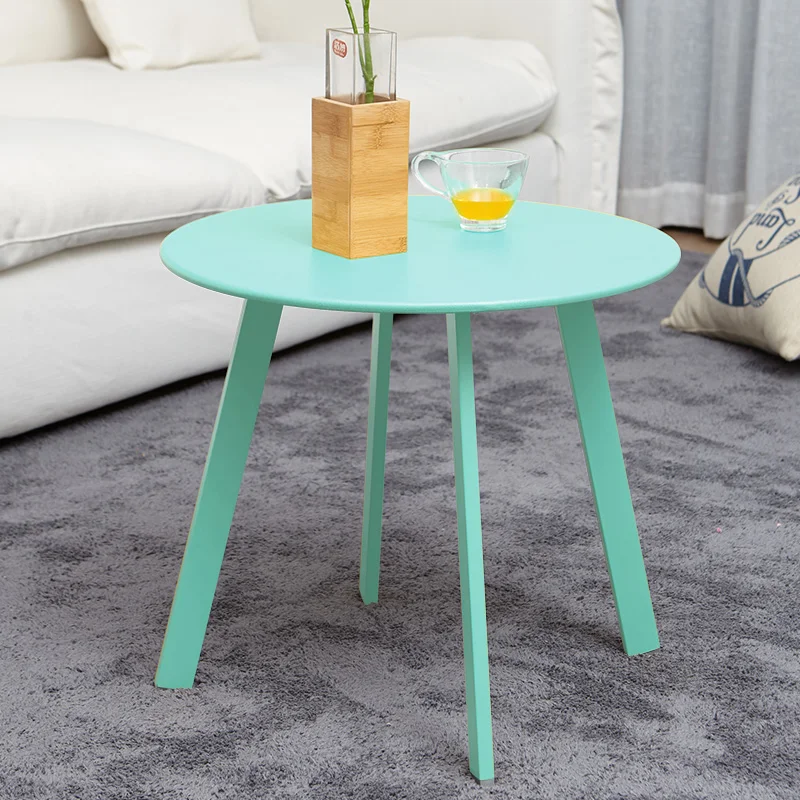 

Nordic fashion metal coffee table minimalist modern balcony afternoon tea desk creative round assembly bedside sundries mesa