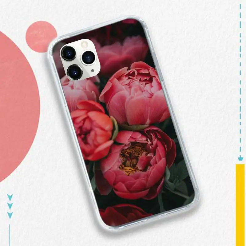 

Peonies beautiful flower art pattern high quality Phone Case funda for iPhone 11 12 pro XS MAX 8 7 6 6S Plus X 5S SE 2020 XR