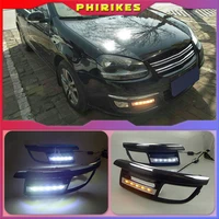 For VW Jetta 5 A5 Mk5 2009 2010 2011 Front Fog Lamp Covers Bezel Led DRL Daytime Running Lights With Wire Harness