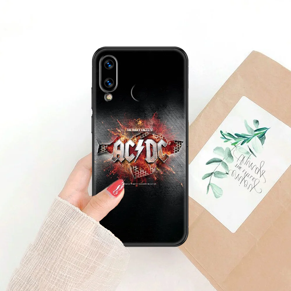 

AC Rock Dc Band Phone case For Huawei Honor 6 7 8 9 10 10i 20 A C X Lite Pro Play black luxury back 3D Etui trend bumper soft