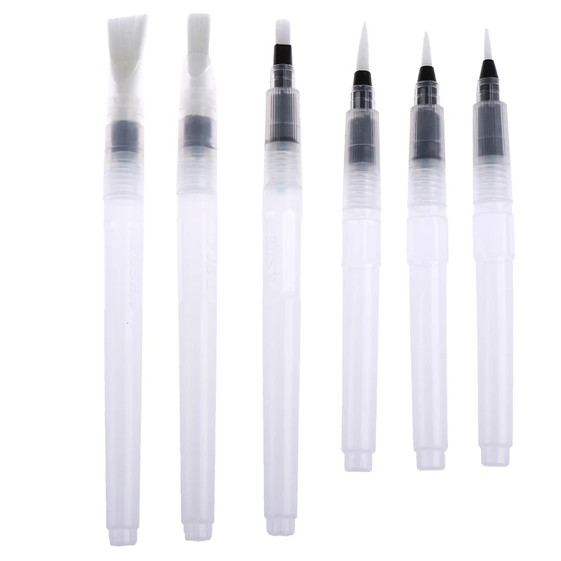 Новый 6 шт. многоразового Краски щетка воды Цвет кисть карандаш на металлической