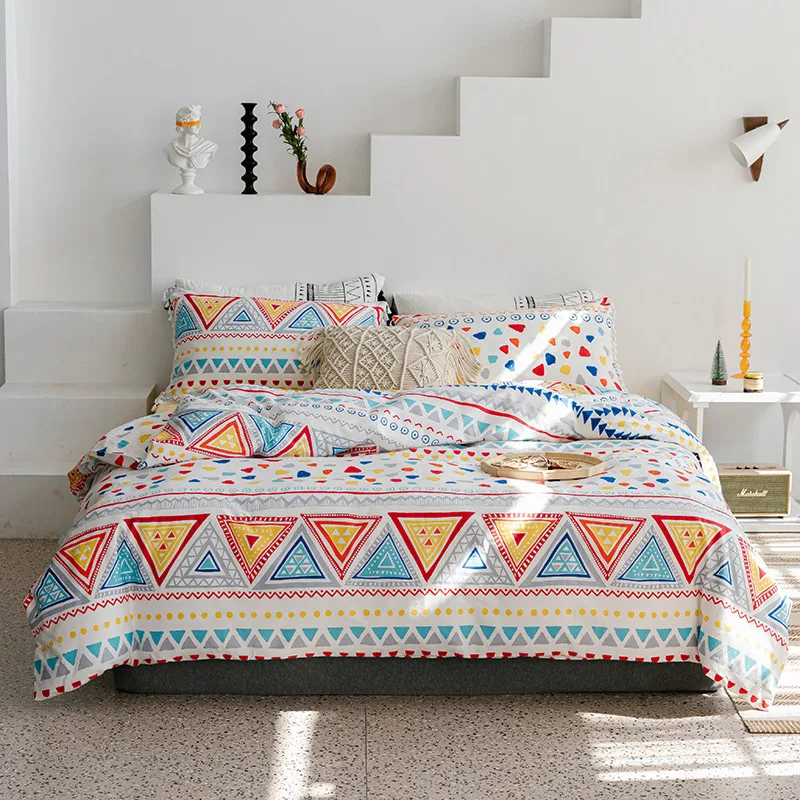 

Хлопковое богемное постельное белье, пододеяльник и наволочка, полный размер