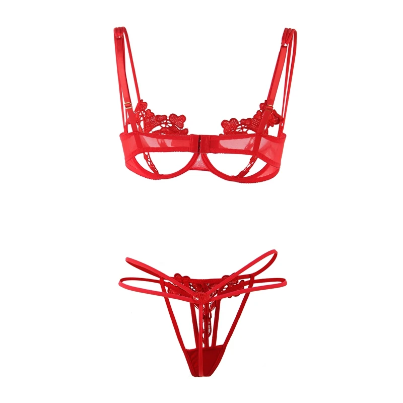 Женское бельё Комплект комбинация бюстгальтер с вышивкой + трусики Новое