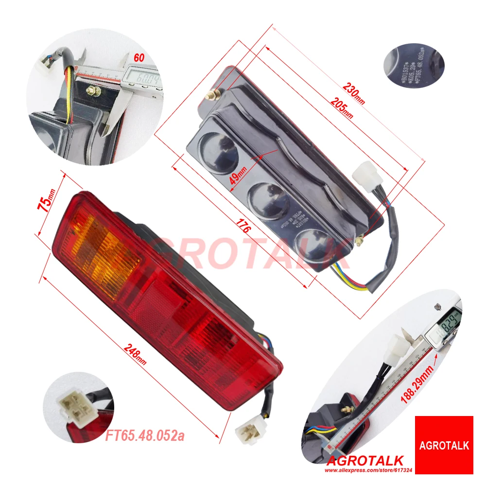 Задний габаритный фонарь для трактора Foton Lovol номер детали: FT65.48.052a|lamp lamp|parts tractorlamp