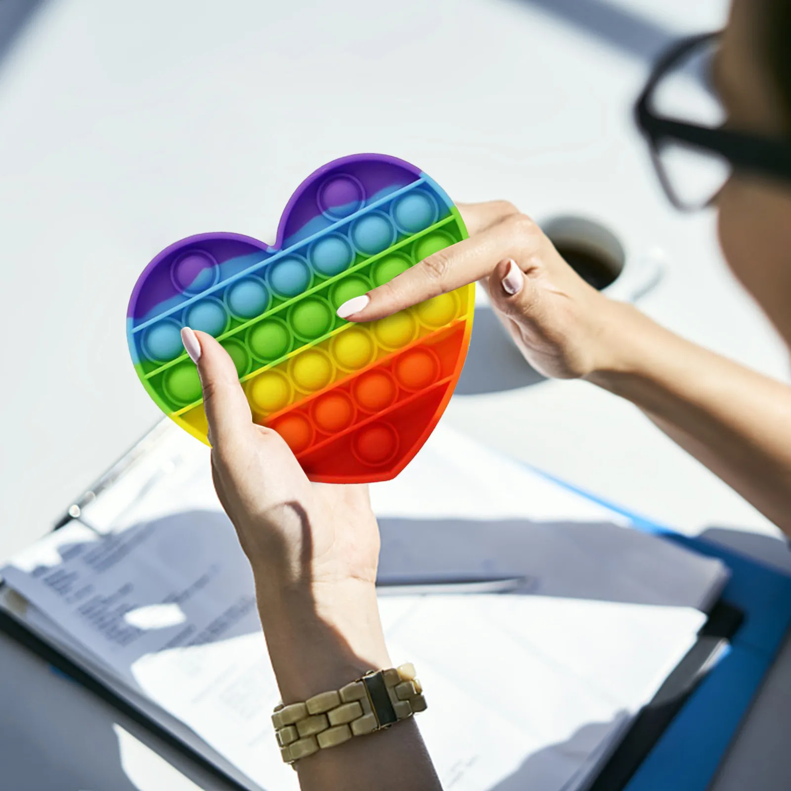 Фиджет-антистресс радуга popi силиконовые декомпрессионные игрушки для детей и