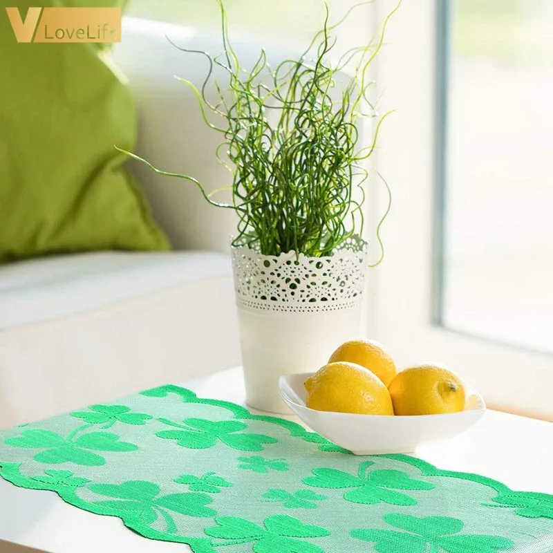 В стиле Св. Патрика День Святого Валентина кружевное Настольная дорожка 13x72 дюйма