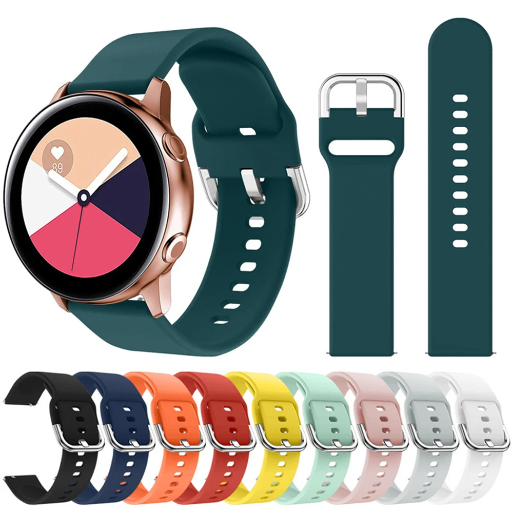 

20mm 22mm Silicone Band For Samsung Galaxy Watch Active 2 Active 3 Gear S2 Watchband Bracelet Strap For Amazfit bip/Biplite/GTR