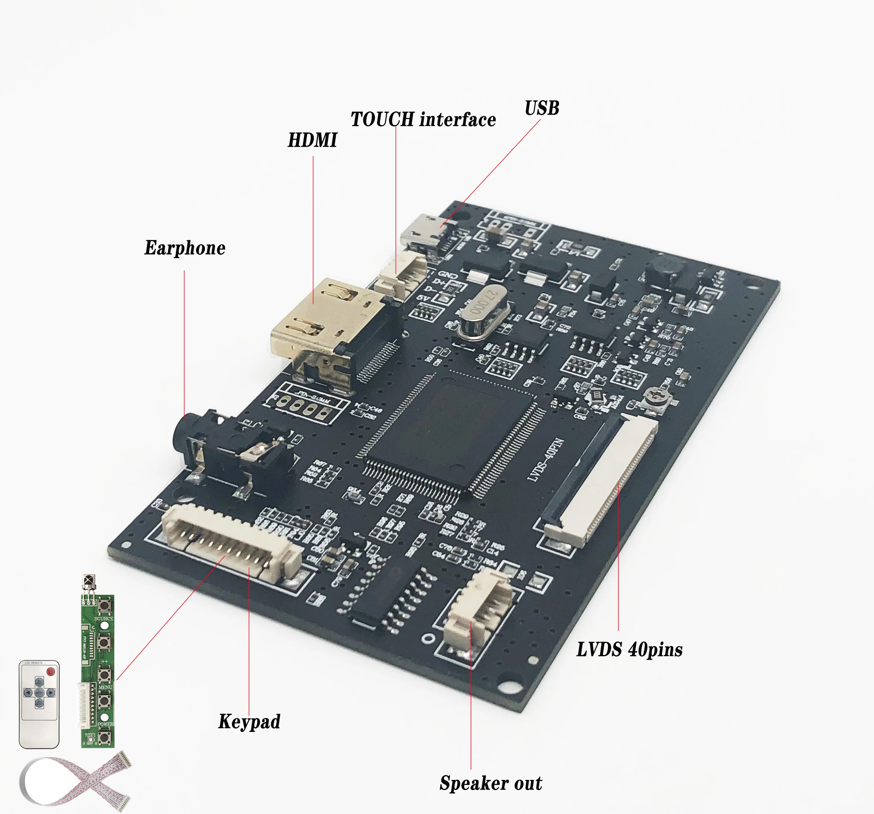 

Плата драйвера HDMI + Аудио ЖК-дисплея + 7-дюймовая ЖК-панель 1024*600 USB 5 в комплекты DYI для Raspberry Pi 3B 2