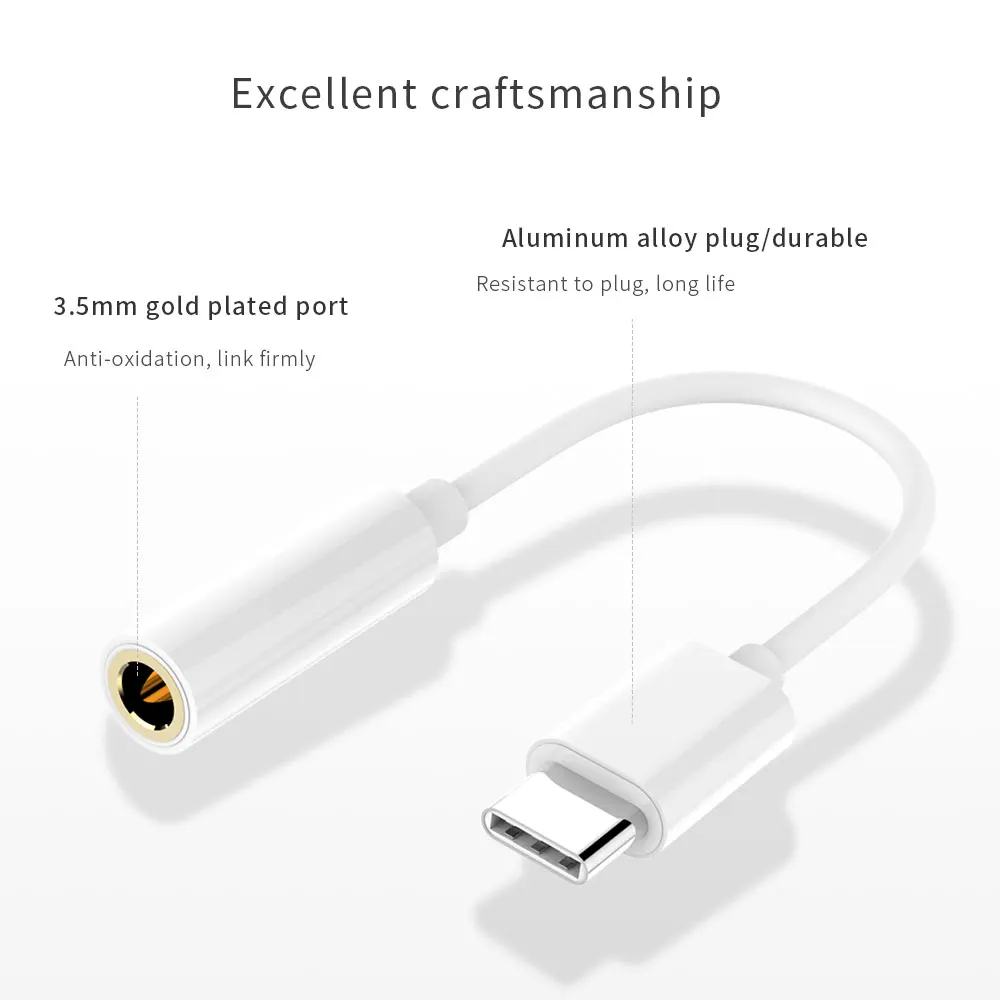 Кабель с разъемом USB типа C до 3 5 мм наушники кабель адаптер соединителем для