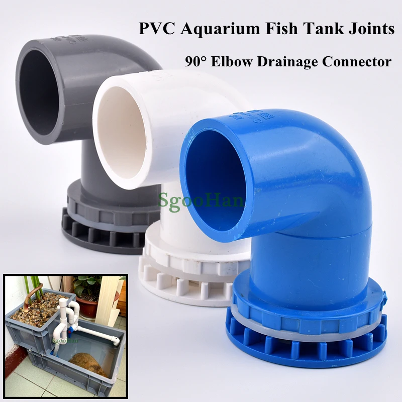 

1PC ID 20~50mm PVC Pipe 90° Elbow Aquarium Fish Tank Drain Joints Home DIY Water Supply Tube Fittings Drainage Connectors