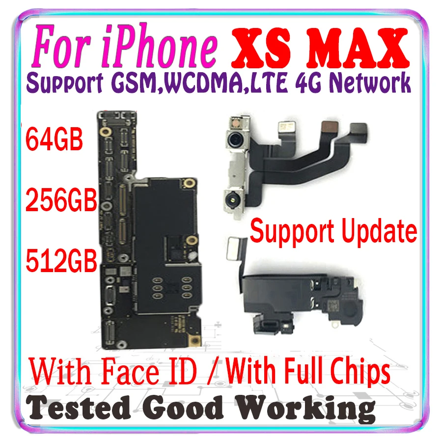 Бесплатный iCloud для IPhone XS MAX материнская плата с распознаванием лица оригинальная