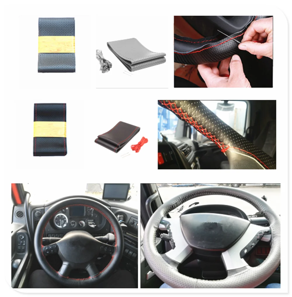 Автомобильный чехол на руль кожаная карта автобуса для грузовика 42/45/47/50 см Scania G410