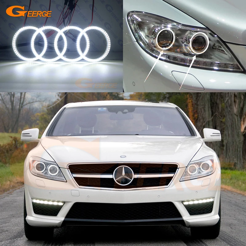 Для Mercedes Benz C216 CL500 CL600 CL63 CL65 AMG Facelift 2010 2013 ультра яркий SMD светодиодный ангельские