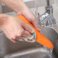 creative environmentally friendly silicone dishwashing brush and bath brush portable finger buckle non slip cleaning brush