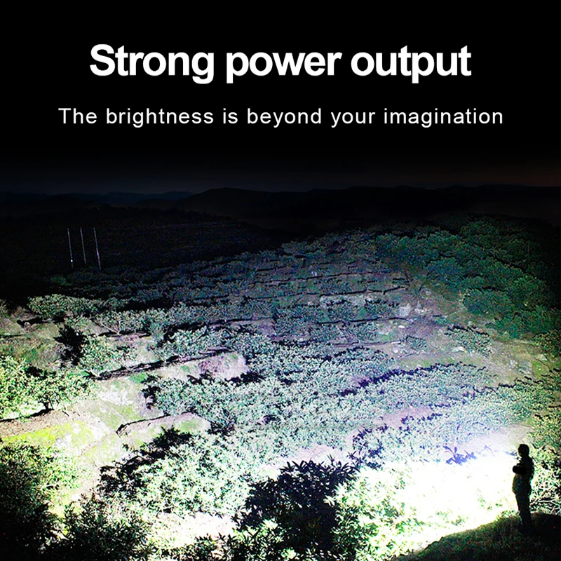 Самый мощный яркий светодиодный фонарик XHP170 для охоты с USB-зарядкой фонарь XHP90