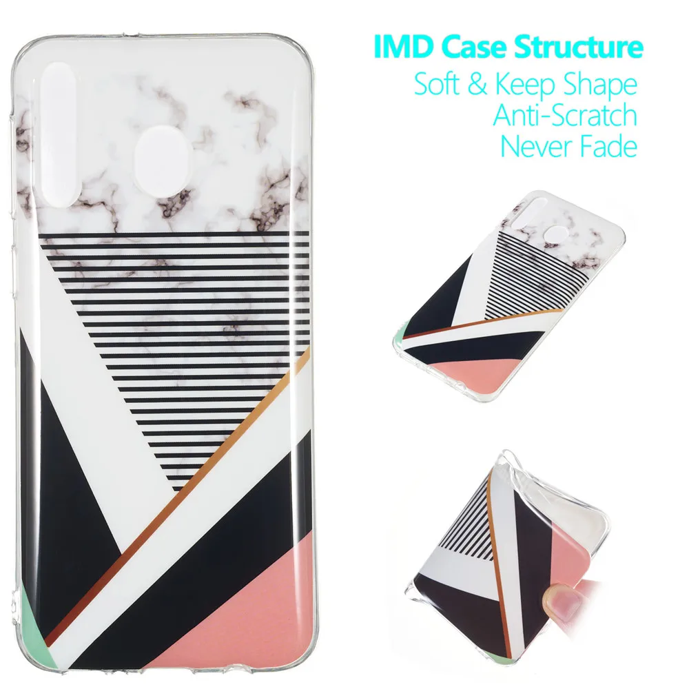 Soft TPU Silicone Case For Samsung Galaxy M10 M20 M30 A20 A20E A30 A40 A50 A60 A70 Back Cover on Art Marble Leaf Phone Coque | Мобильные