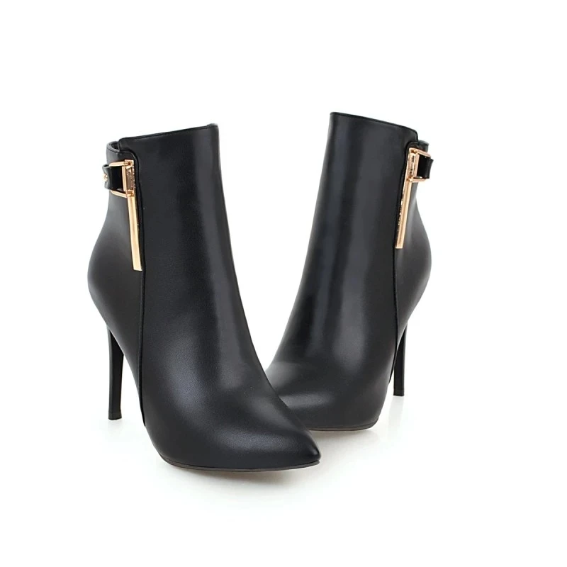 

Big Size boots women shoes ankle boots for women ladies boots shoes woman winter Metal trim wedges