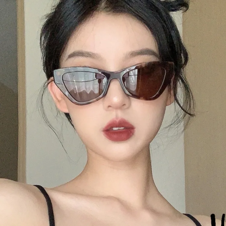 

Anti-blue Fashion Retro Cat Eye Sunglasses Ins Anti-ultraviolet Sunglasses Hot Girl Cool Bungee Di Concave Shape UV400