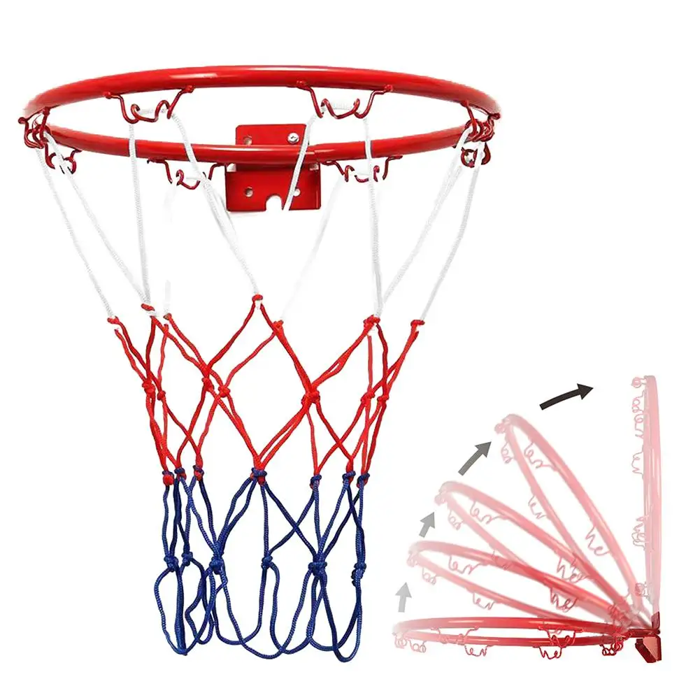 32cm Hanging Basketball Wall Mounted Goal Hoop Rim With Net Screw For Outdoors Indoor Sports Basketball Wall Hanging Basket