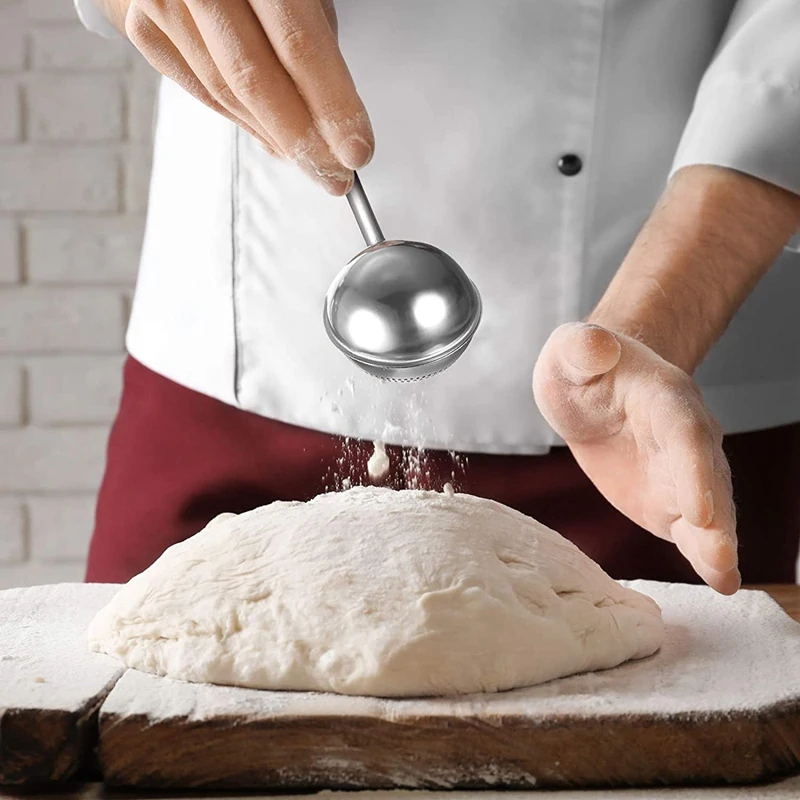 

Powdered Sugar Flour or Powdered Sugar Shaker Duster Flour Dispenser Shaker with Spring-Operated -Handed Operation