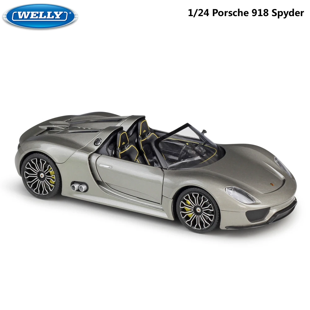 Модель автомобиля WELLY в масштабе 1:24 Porsche 918 Spyder гоночный автомобиль из