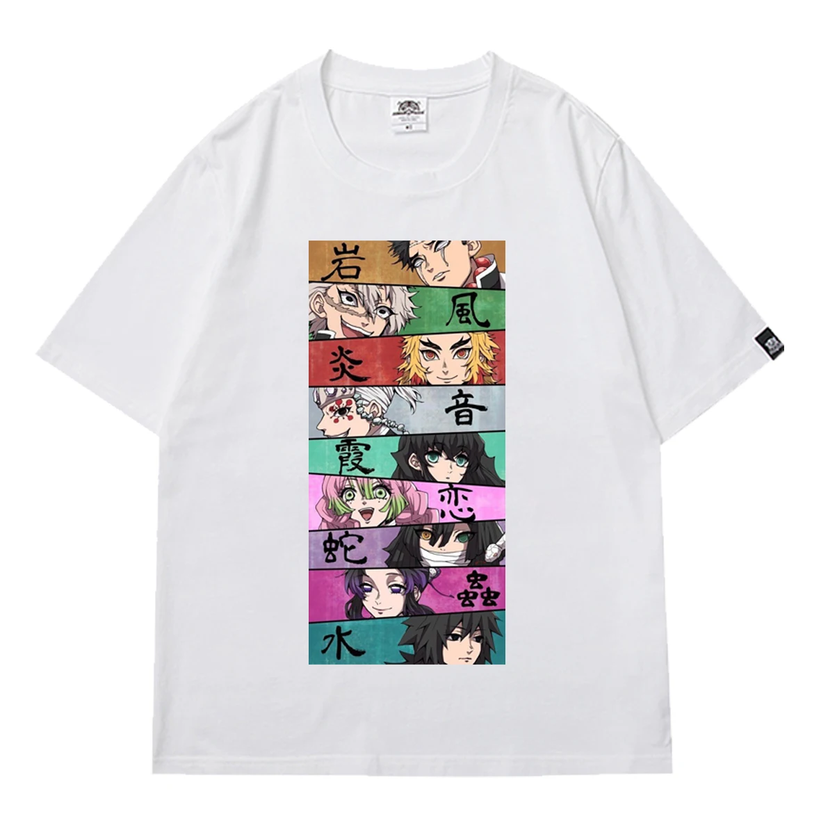 

Demon Slayer Kimetsu No Yaiba Anime Design Letter Printed T-shirt Men 2021 Funny Japanese Style Anime T Shirt with Short Sleeves