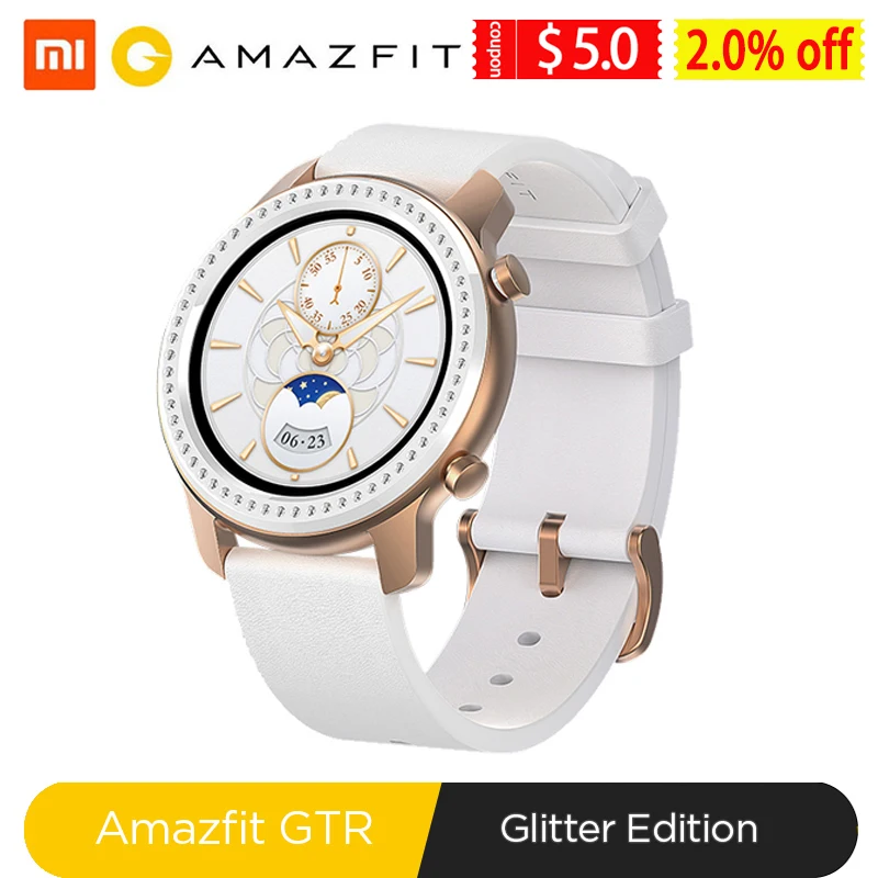 Умные часы Amazfit GTR Glitter Edition 42 мм 5ATM 12 дней автономной работы управление музыкой для
