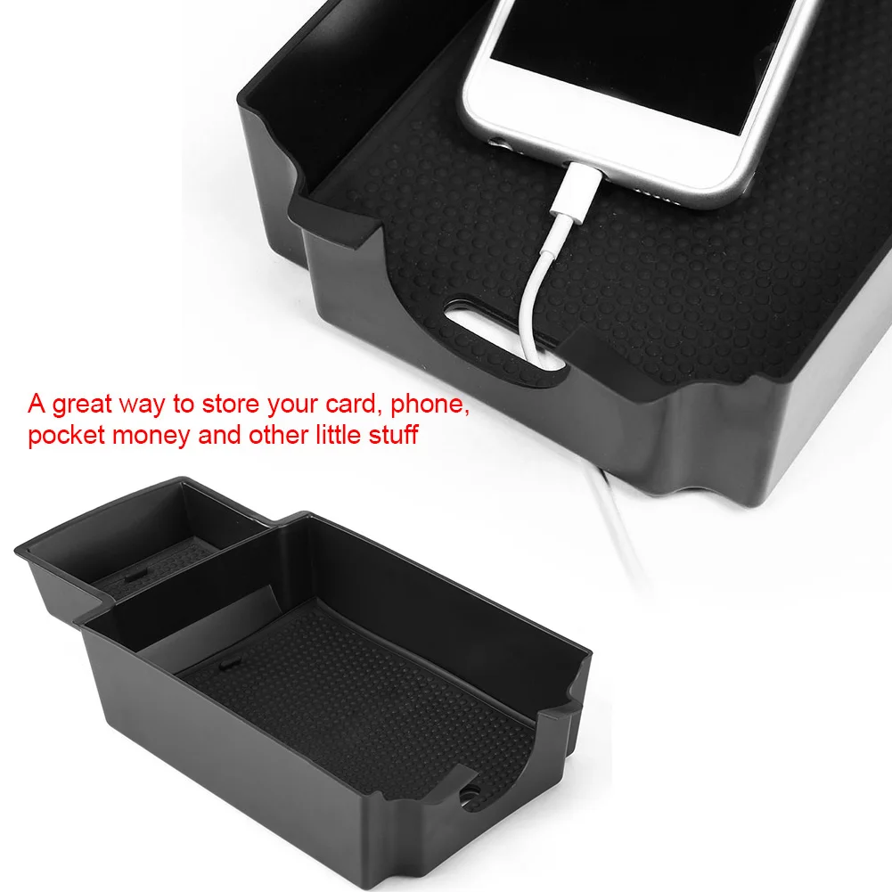 Черный контейнер для хранения подлокотника левый с нескользящим ковриком