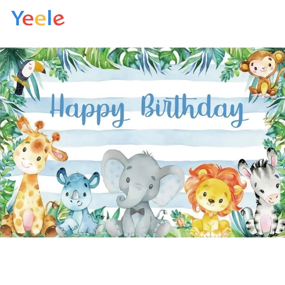 Yeele Baby фон на день рождения животное изображение слона зоопарка джунгли