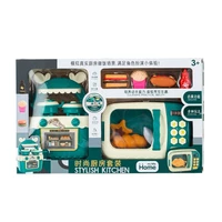 microwave toys with timekeeper kitchen play set electronic oven with play food cooking utensils for toddlers kids girls