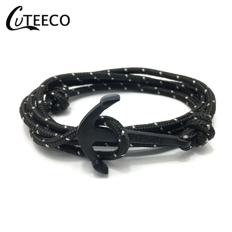 CUTEECO браслеты для мужчин и женщин Горячая Ручная работа веревка браслет якорь