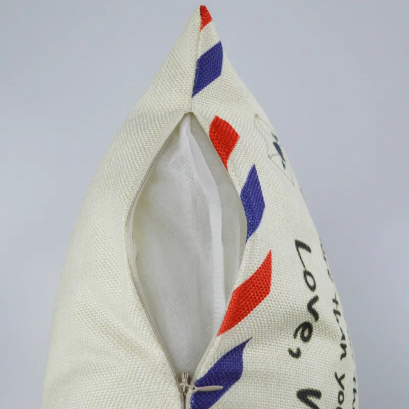 

Letter Print Polyester Linen Cushion Cover Square Super Soft Nordic Style Express Love Series Pillow Cover For Living Room