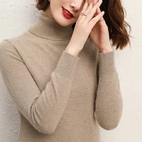 autumn winter knitted jumper tops turtleneck pullovers casual sweaters women shirt long sleeve tight sweater girls