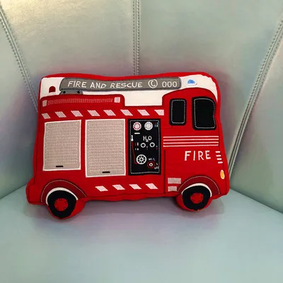 Fire truck Экскаватор постельные принадлежности Подушка вышитая детская Автомобильная подушка животные хлопок мальчик Подушка для спины стерео игрушки Мультяшные подушки - Цвет: Fire truck
