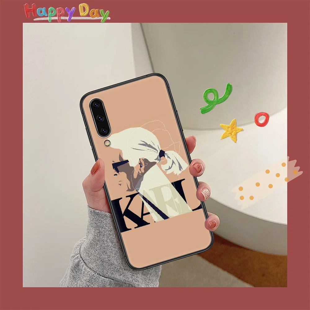 

Luxury brand Lagerfeldly KARLS Phone Case For Samsung Galaxy A10 A20 A30 E A40 A50 A51 A70 A71 A J 5 6 7 8 2016 2017 2018 black