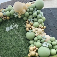 153pcs avocado green balloon chain diy gold chrome latex balloon arch garland kit wedding birthday party baby shower decorations