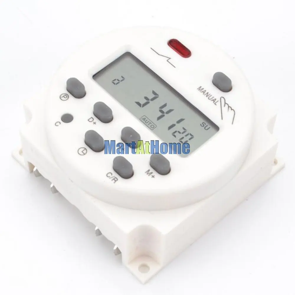 ЖК цифровой таймер Еженедельный Программируемый реле питания DC 12V 24V 110V