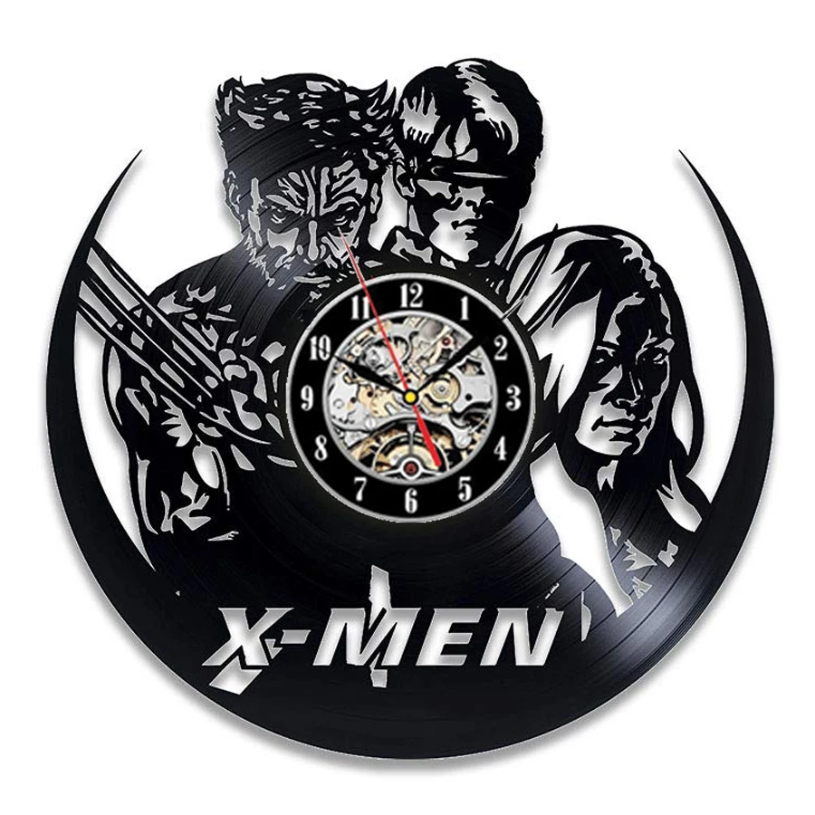 X men Росомаха виниловые настенные часы современный дизайн фильм тема 3D украшение